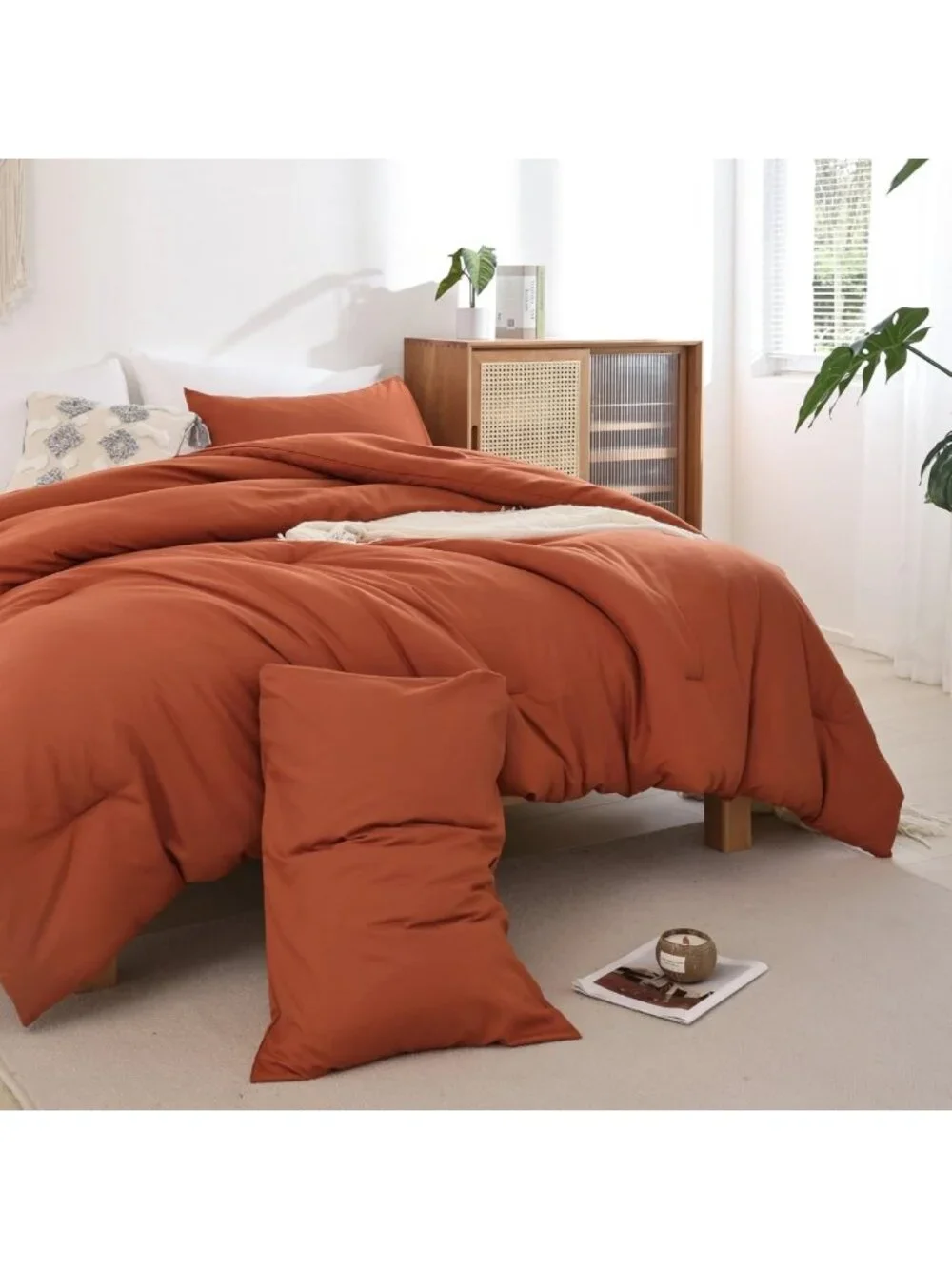 Rust Orange Comforter Set - Unbranded Cozy Down Alternative Comforter